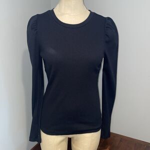 Gap Ribbed Puff Long Sleeve Top Size S Petite